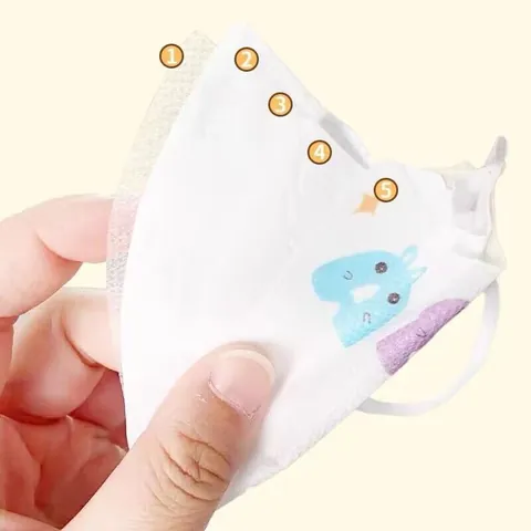 Kids 3D Stereo Disposable Face Masks 5 Layer Protection Breathable Protective Mask For Children 3-12 Years Cartoon Print