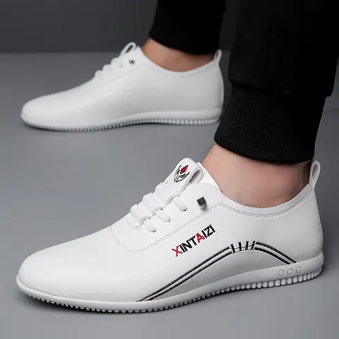 Men's Cowhide Casual Shoes Slip-on Loafers Breathable Non-slip Walking Shoes Soft Sole Driving Shoes Fashion Business Flat Footwear