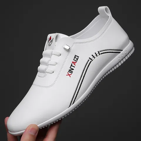 Men's Cowhide Casual Shoes Slip-on Loafers Breathable Non-slip Walking Shoes Soft Sole Driving Shoes Fashion Business Flat Footwear