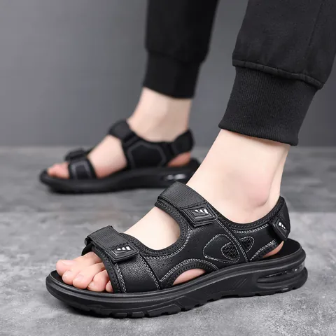 Men's Casual Sport Sandals Breathable Mesh Upper With Shock Absorbing Air Cushion Sole Anti-Slip Outdoor Beach Walking Shoes