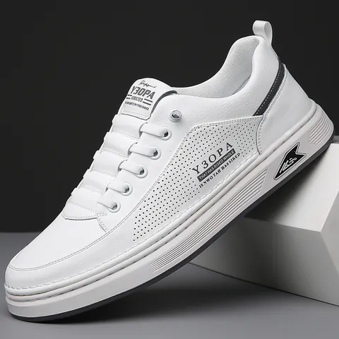 Men's Casual Board Shoes 2026 Summer New Versatile Trendy Slip-On White Shoes Hollow Out Breathable Sports Casual Sneakers