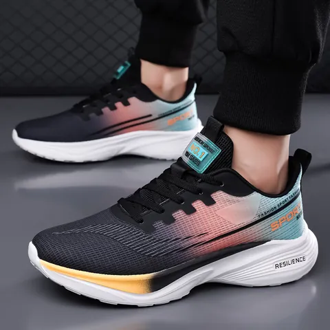 Men's Fashion Sports Sneakers Breathable Mesh Running Shoes Lightweight Gradient Casual Walking Shoes For Men Outdoor Training