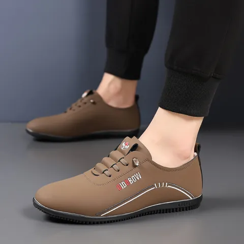 Men's Casual Leather Shoes Winter Warm Fleece Lining Loafers Non-Slip Rubber Sole Breathable Driving Shoes Comfortable Footwear