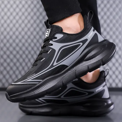 Scarpe da Corsa Sportive alla Moda da Uomo Traspiranti Antiscivolo Suola Spessa Sneakers Casual Calzature Sportive Tomaia in Mesh