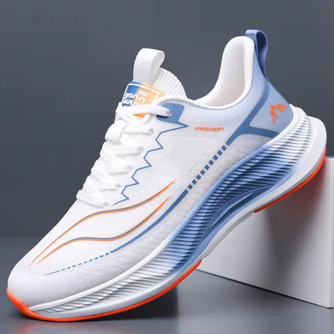 Heren Casual Sportschoenen Lichtgewicht Ademend Mesh Hardloopschoenen Kleurverloop Plateau Antislip Trendy Sneakers