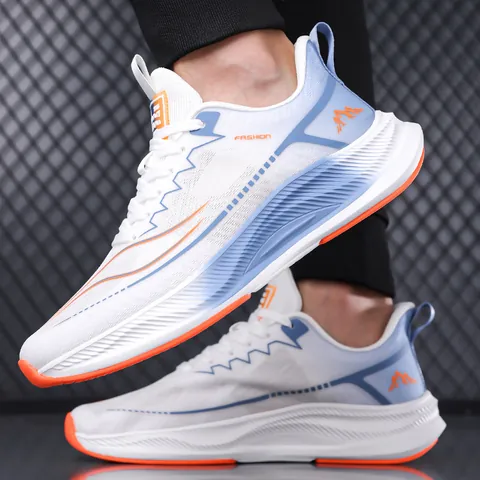 Heren Casual Sportschoenen Lichtgewicht Ademend Mesh Hardloopschoenen Kleurverloop Plateau Antislip Trendy Sneakers