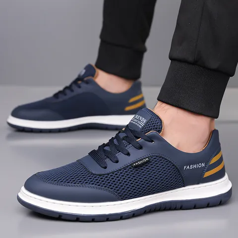 Chaussures de Course en Mesh Respirant pour Hommes Baskets de Mode Décontractées Légères Antidérapantes Semelle Souple pour l'Été