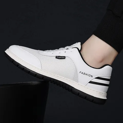 Men's Fashion Mesh Breathable Sports Sneakers Lightweight Comfortable Casual Walking Shoes For Travel Student Trendy Lace Up Athletic Shoes
