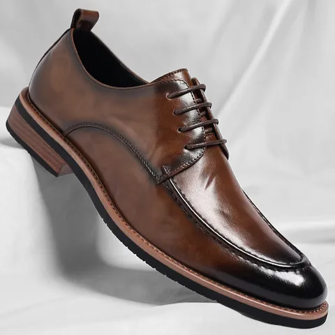 Men Business Dress Shoes British Style Lace Up Regenerated Leather Formal Footwear For Wedding Office Gentleman Wear