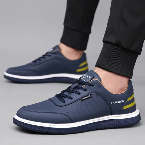 Men's Fashion Sneakers Genuine Cowhide Breathable Mesh Casual Walking Shoes Low Top Lace Up Anti Slip Sporty Travel Shoes