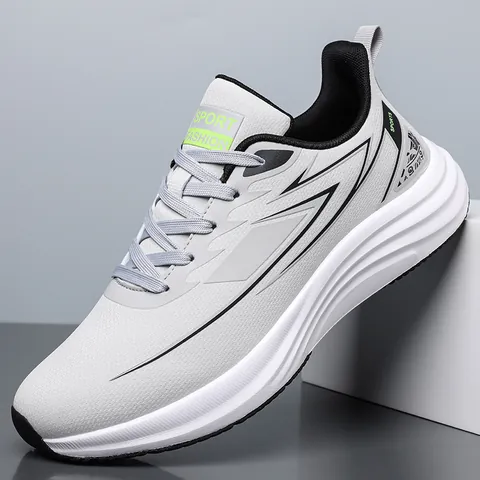 Baskets de Sport Décontractées pour Hommes en Maille Respirante Légères Chaussures de Course Mode Antidérapantes Semelle Épaisse Chaussures de Marche