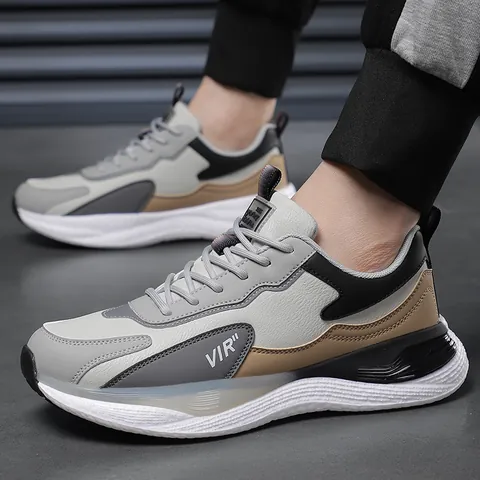 Men Fashion Casual Sneakers Winter Fleece Lined Warm Non Slip Thick Sole Sports Shoes Outdoor Travel Dad Shoes VIR