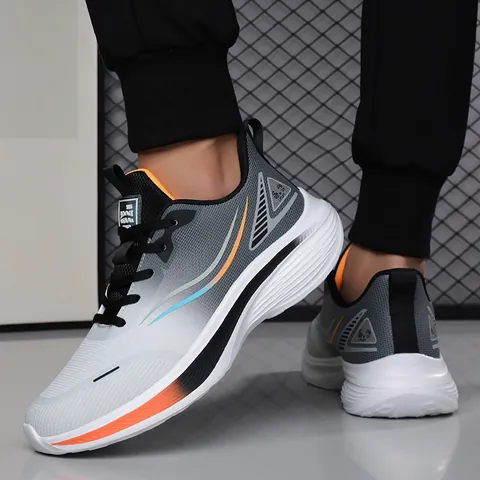 Men Breathable Mesh Running Shoes Casual Lightweight Sneakers Non-Slip Thick Sole Sport Shoes For Walking Jogging Daily Wear