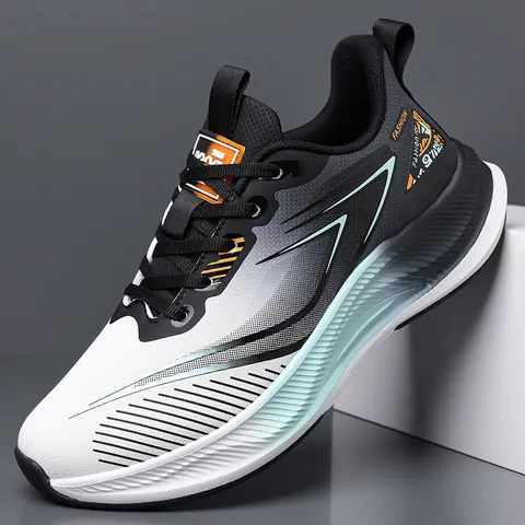 Men's Waterproof Lightweight Running Shoes Breathable Mesh Synthetic Leather Sneakers Soft Sole Casual Sport Shoes For Teens