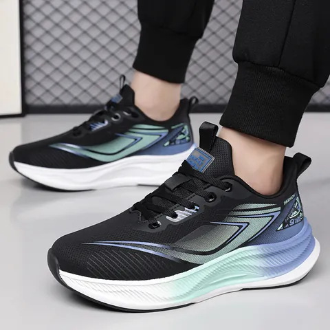 Men's Waterproof Lightweight Running Shoes Breathable Mesh Synthetic Leather Sneakers Soft Sole Casual Sport Shoes For Teens