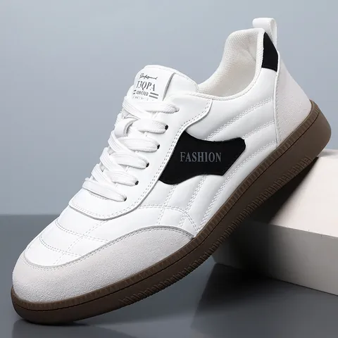 Men's Fashion Casual Board Shoes Trendy Retro Sneakers Lightweight Non-slip Outdoor Low-top Skate Shoes Microfiber Leather