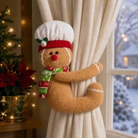 Muñeco De Abrazo Hombre De Jengibre Navidad Felpa Decoración Árbol De Navidad Funda Botella Vino Hebilla Cortina Festiva