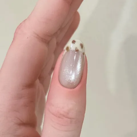Sweet Cool French Style Press-on Nails Nude Pink Blue Gradient Star Pattern Oval Fake Nails Set DIY Manicure For Women