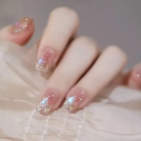 Handgemaakte Kunstnagels Om Op Te Drukken Kort Rond Vierkant Coffin Strass Parel Glitter Elegante Manicure Voor Dames