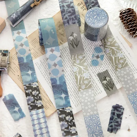 Vintage Floral Washi Tape Set Die Cut Decorative Paper Tape For Scrapbooking DIY Journaling Arts Crafts Aesthetic Stickers