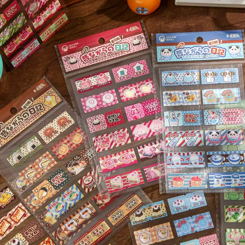 Japanische Vintage Gestrichenes Papier Index Aufkleber Retro Essen Thema Stanzetiketten Für DIY Journal Scrapbooking Büro Schule