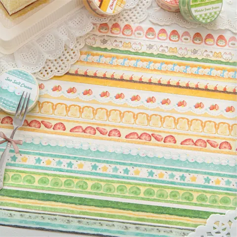 Minimalist Washi Tape Cute Dessert Theme Decorative Masking Tape For Journaling Scrapbooking Crafting Planner Stationery
