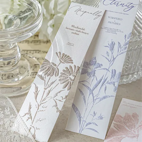 Vintage Floral Letterpress Embossed Bookmarks Forest Prelude Botanical Paper Cards For Reading Journaling Decorative Gift