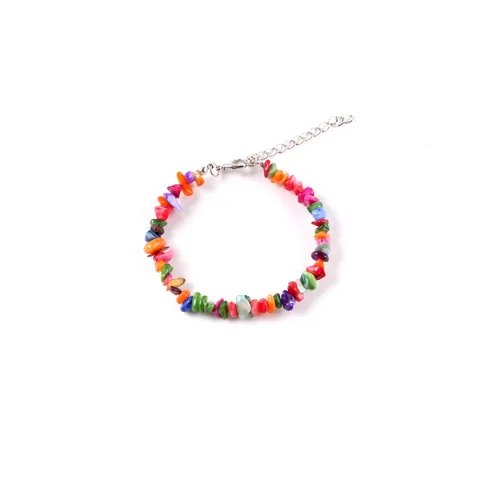 Hawaïaanse Strand Natuursteen Grind Regenboog Schelp Halsketting Armband Set Voor Dames Boheemse Stijl Zomer Sieraden Cadeau