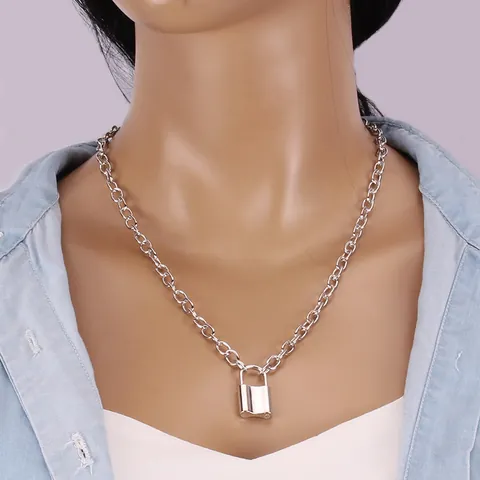 Layered Alloy Pendant Necklace For Women Gold Silver Heart Lock Cross Coin Geometric Fashion Hip Hop Jewelry Gift