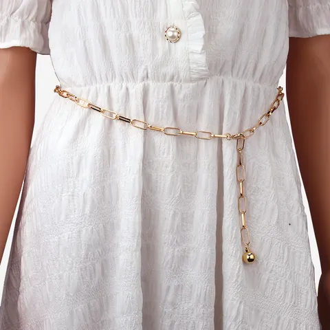 Catena da Vita alla Moda in Lega a Graffetta Con Ciondolo a Palla Catena per il Corpo in Metallo Regolabile per Gioielli da Donna