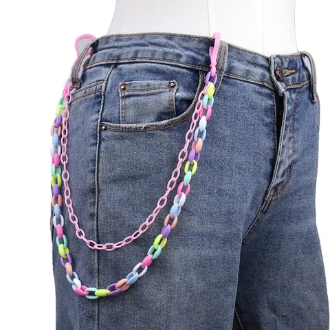 Kleurrijke Acryl Pentagram Ballon Hond Broekketting Y2K Macaron Dubbellaagse Tailleketting Vrouwen Sieraden Accessoire