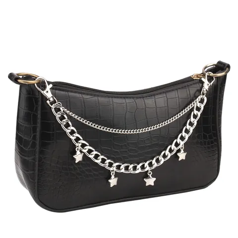 Mode Doppel Metall Taschenkette Gurt Dekorative Strass Schmetterling Stern Herz Kreuz Anhänger Imitation Künstliche Perle Zubehör