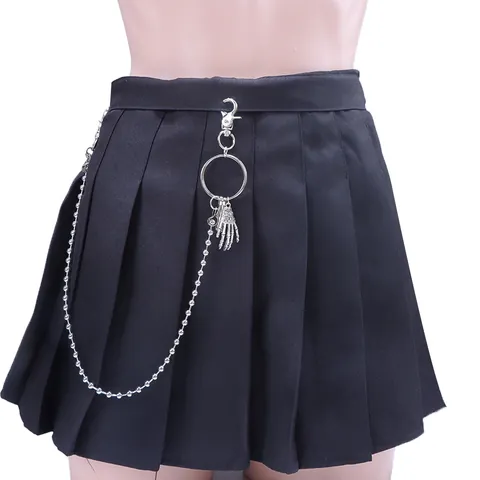 Punk Rock Scheletro Mano Ciondolo Pantaloni Catena Metallo Palla Catena Hip Hop Vita Catena Per Festa Halloween