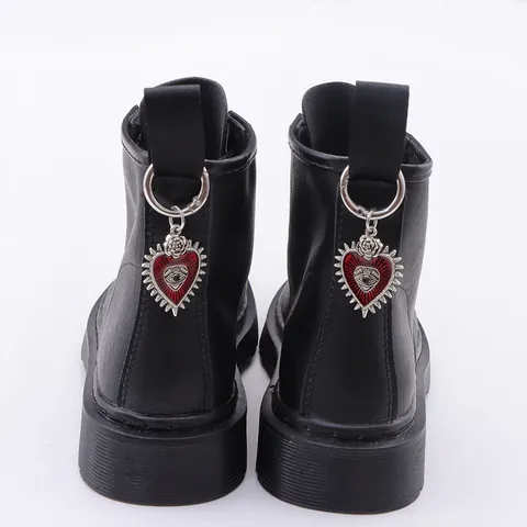 Gothic Evil Eye Heart Shoe Buckle Martin Boots Heel Pendant Alloy Rose Sacred Heart Shoe Decoration Accessory For Party
