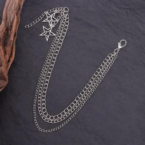 Cadena de Zapato de Aleación de Metal Multicapa Con Colgantes de Estrella Hueca Accesorio de Bota Desmontable para Botas Martin