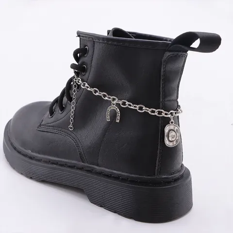 Western Cowboy Stil Martin Stiefel Schuhkette Mit Hufeisen Kaktus Stiefel Hut Anhänger Vintage Silber Legierung Kette Damen