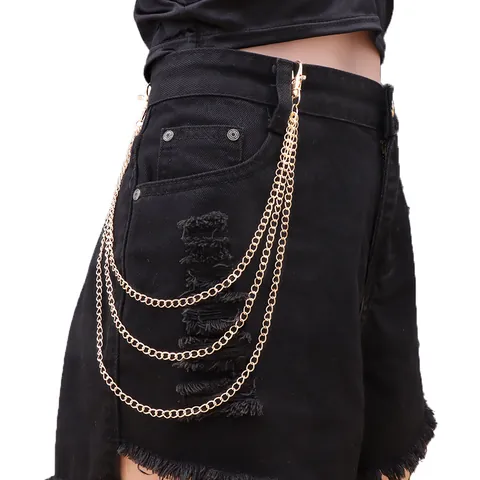 Mode Mehrlagige Metall Hosenkette Für Damen Herren Hip Hop Punk Jeans Accessoire Taillenkette Mit Karabinerverschluss Schmuck