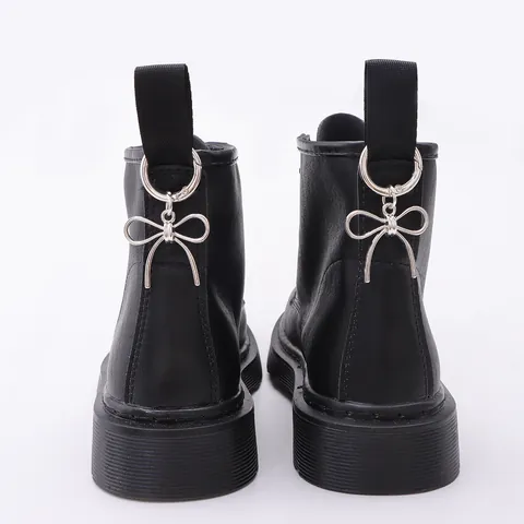 Gothic Punk Metal Shoe Charms For Boots Heel Alloy Cross Heart Bow Coin Pendant Decoration Accessories For Women Men Cool Jewelry