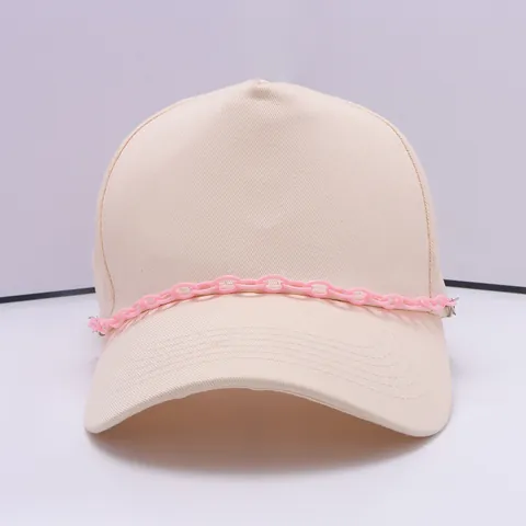 Fashion Acrylic Hat Decoration Chain With Metal Lobster Clasp Colorful Dopamine Style Baseball Cap Accessory For Women Men