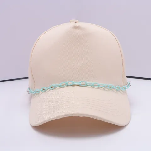Fashion Acrylic Hat Decoration Chain With Metal Lobster Clasp Colorful Dopamine Style Baseball Cap Accessory For Women Men
