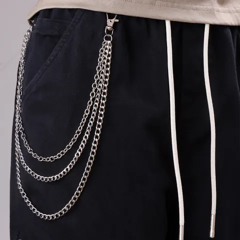 Punk Hip-Hop Multi-Layer Metal Pants Chain Streetwear Rock Wallet Chain Jeans Accessories Unisex Fashion Body Jewelry
