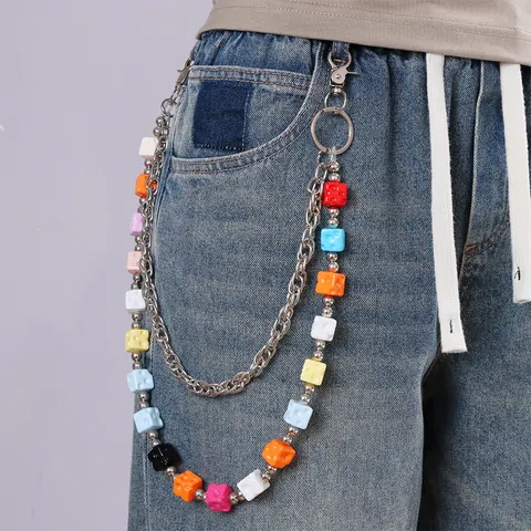 Monterna Polychromi Ksyloblok Diplo Layer Alisida Panteloniou Hip Hop Y2K Alisida Mesis Gia Jeans Streetwear Moda Kosmimata