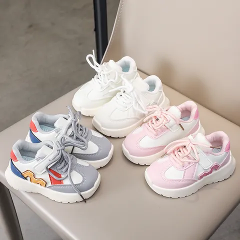Scarpe da Skate per Bambini Stile Coreano in Pelle Sintetica Sneaker Traspiranti per Bambini Ragazzi Ragazze Casual Quotidiano Scarpe Bianche Antiscivolo