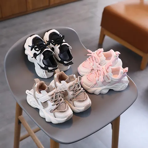 Sneakers Calde in Peluche Invernale per Bambini e Bambine Scarpe da Corsa Suola Morbida Fashion Patchwork Chunky Dad Scarpe per Bambini