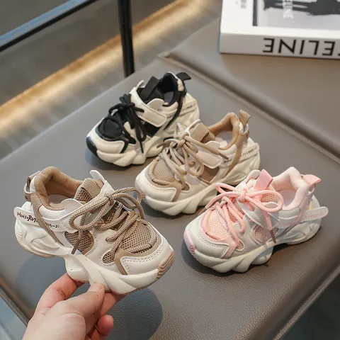 Children's Retro Chunky Sneakers Mesh Breathable Lightweight Non-slip Toddler Running Shoes Boys Girls Casual Outdoor Sports Shoes
