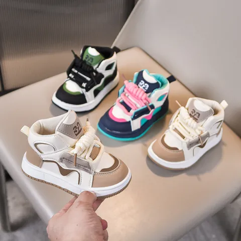Scarpe da Ginnastica Alte per Bambini Scarpe da Skate Fashion Color Block Ragazzi Ragazze Comode Traspiranti Antiscivolo