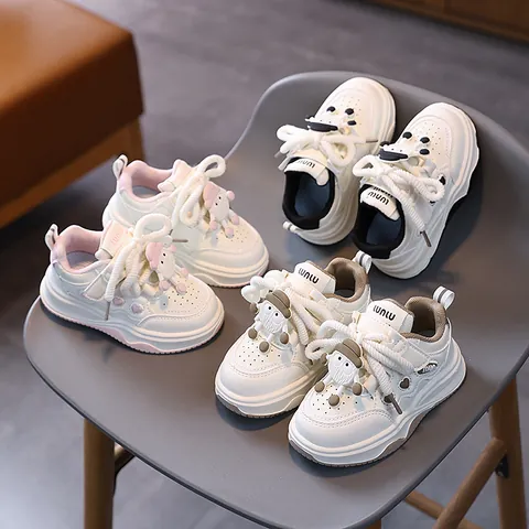Sneaker Casual per Bambini con Cartone Animato Bambola Cuore Pelle Sintetica Scarpe Sportive Antiscivolo per Bambini Ragazzi Ragazze