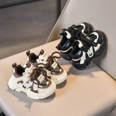 Zapatillas Deportivas de Malla Transpirable para Niños Zapatos Retro Daddy para Niños Niñas Ligeros Antideslizantes Moda