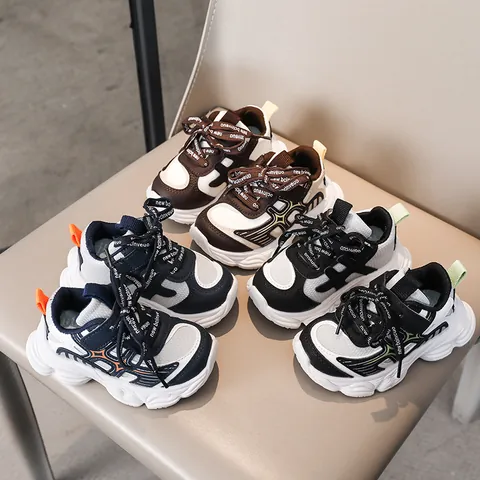 Sneakers Chunky per Bambini Scarpe da Corsa in Mesh Traspirante per Bambini e Bambine Colore a Contrasto Scarpe Sportive Antiscivolo