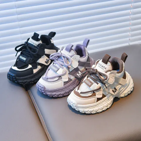 Scarpe Daddy per Bambini Sneakers in Mesh Traspirante Ragazzi Ragazze Primavera Leggere Suola Morbida Sport Moda Suola Spessa